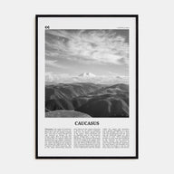 Caucasus Mountains Travel B&W Poster