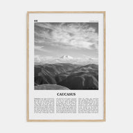 Caucasus Mountains Travel B&W Poster