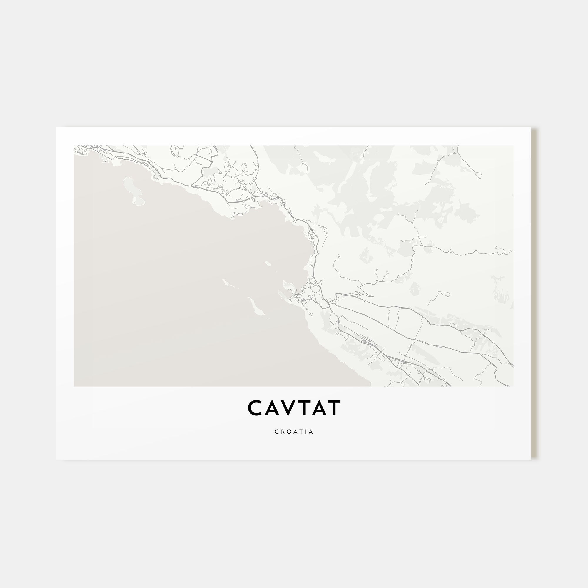 Cavtat Map Landscape Poster