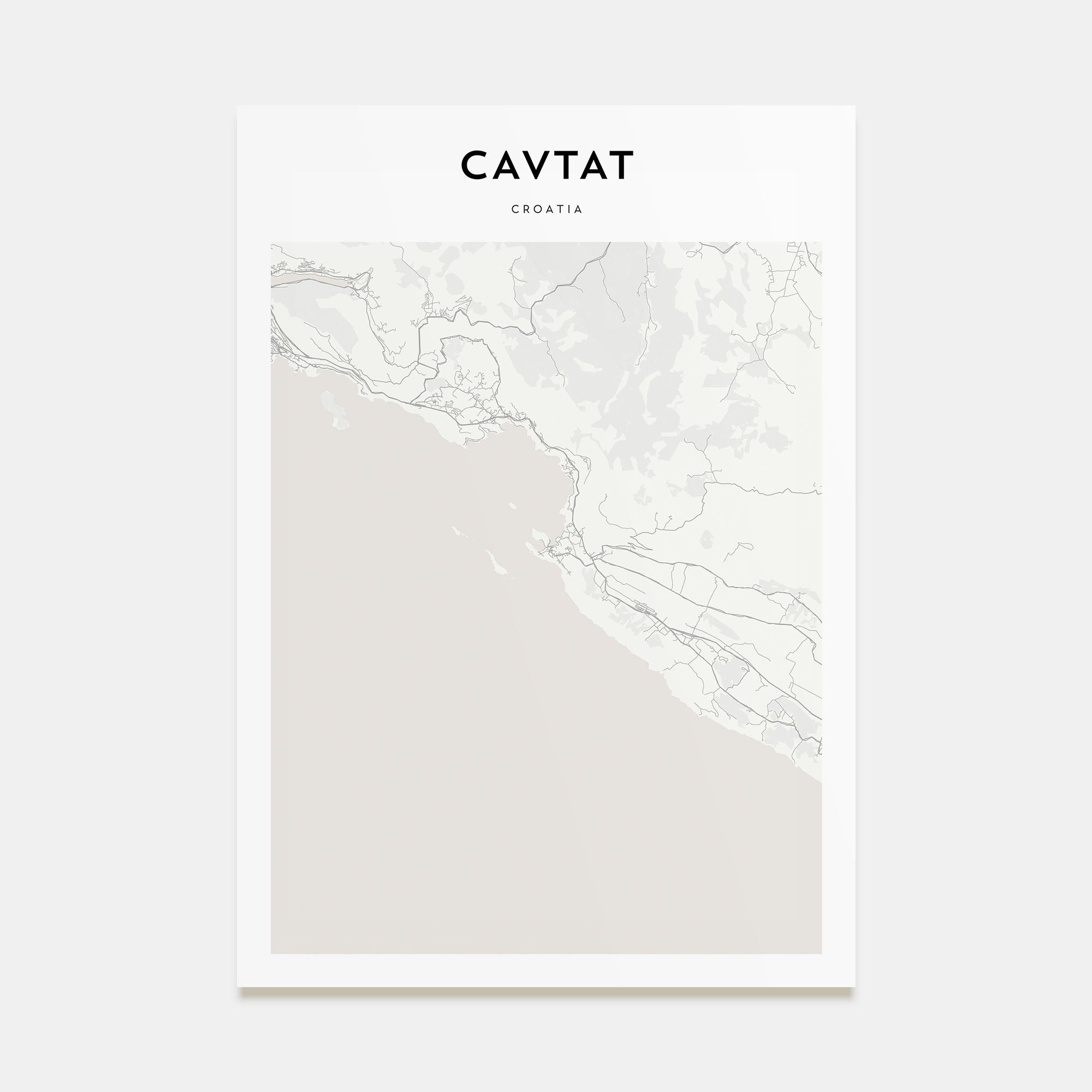 Cavtat Map Portrait Poster