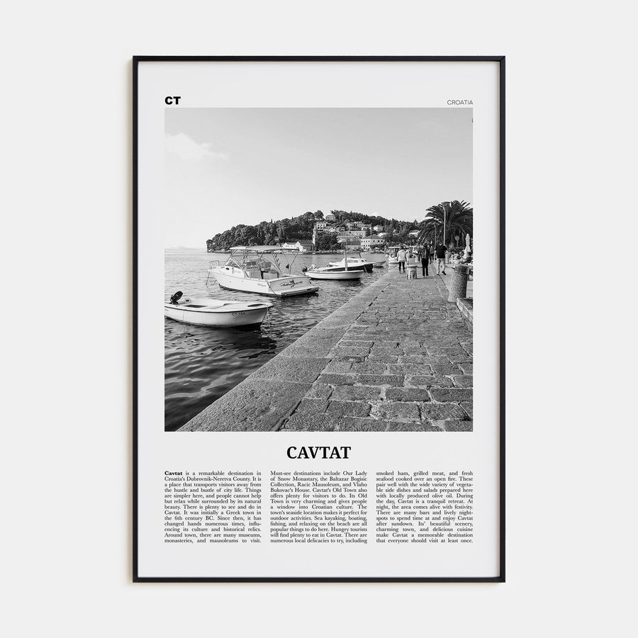 Cavtat Travel B&W Poster