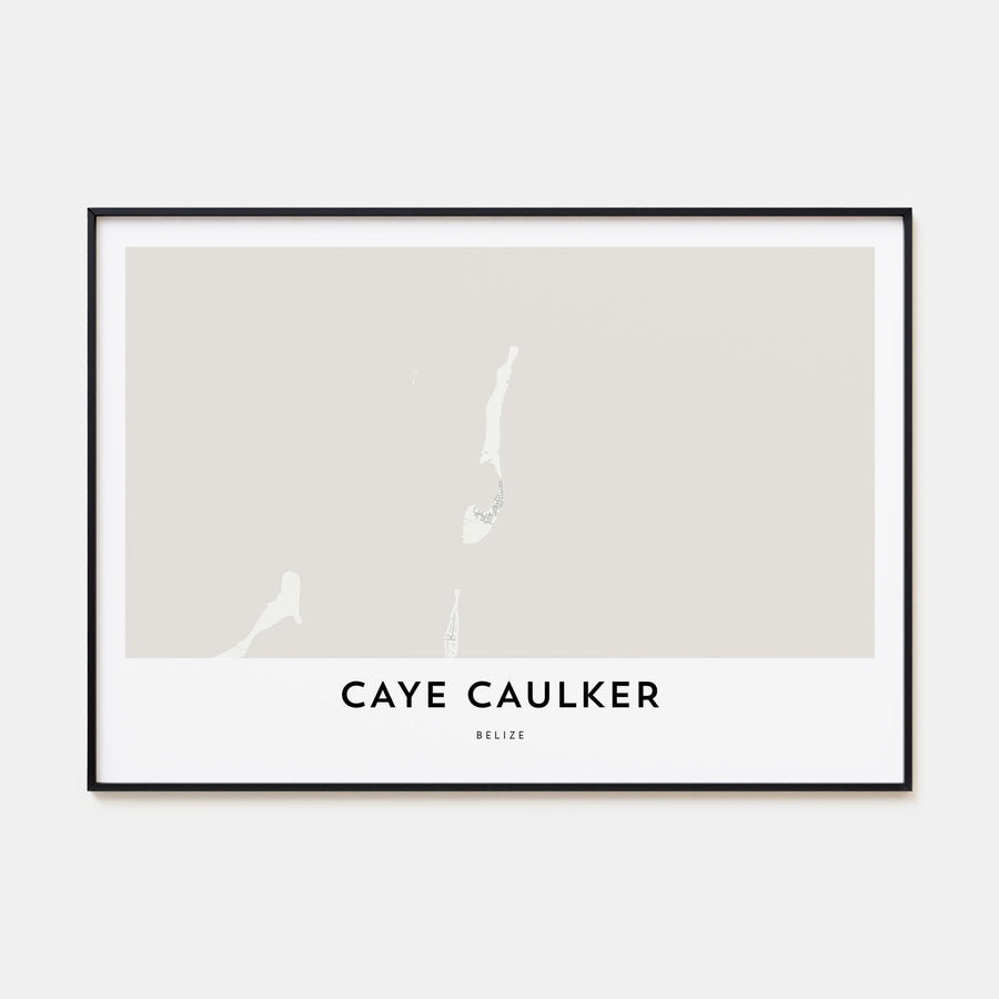 Caye Caulker Map Landscape Poster