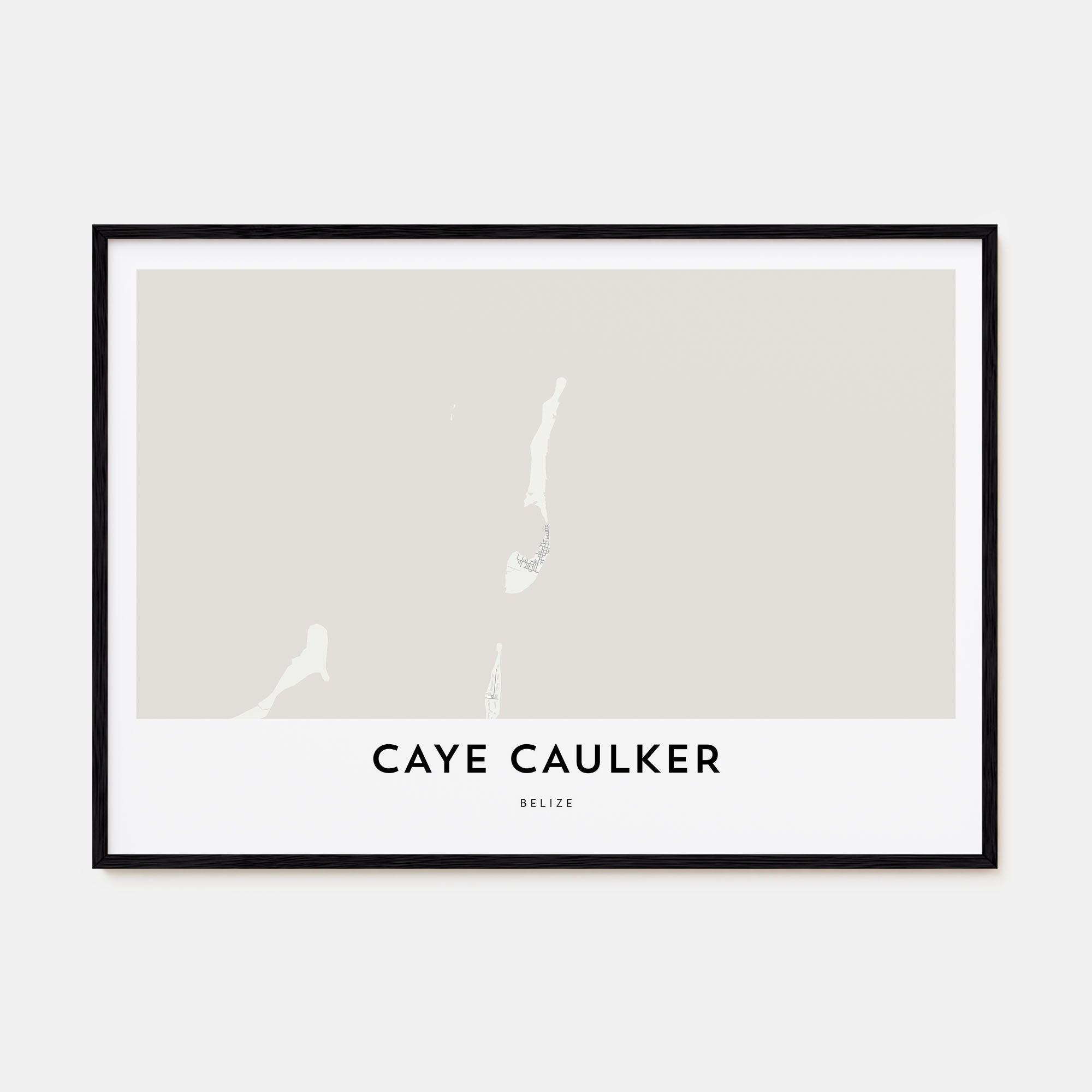 Caye Caulker Map Landscape Poster