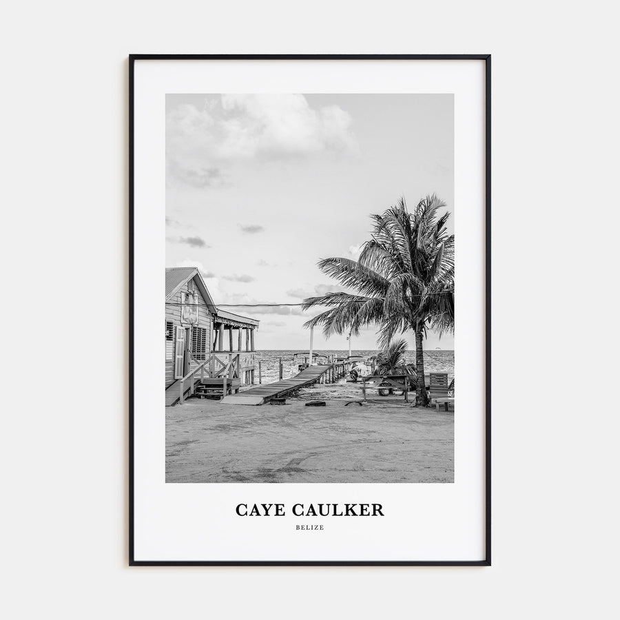 Caye Caulker Portrait B&W Poster