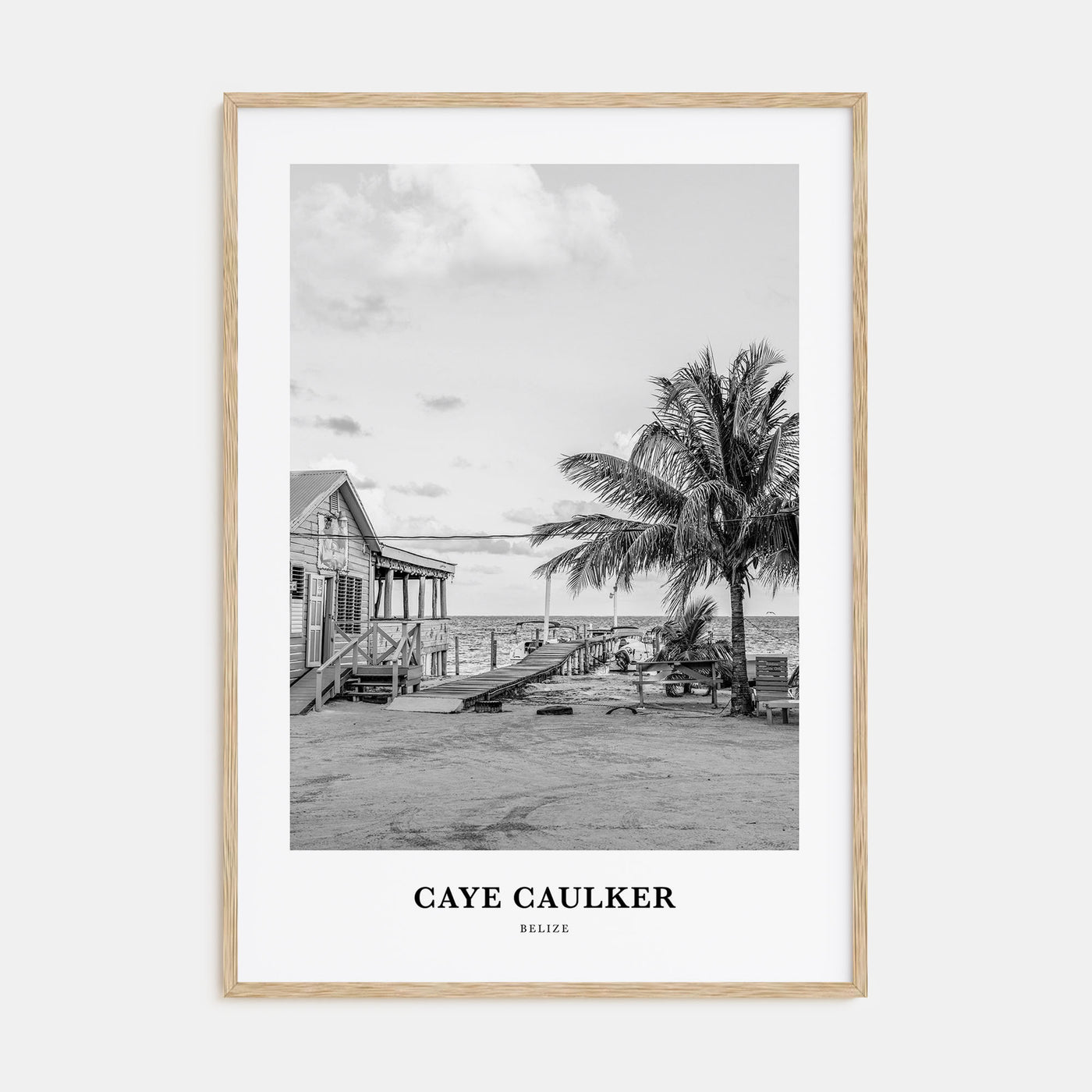 Caye Caulker Portrait B&W Poster