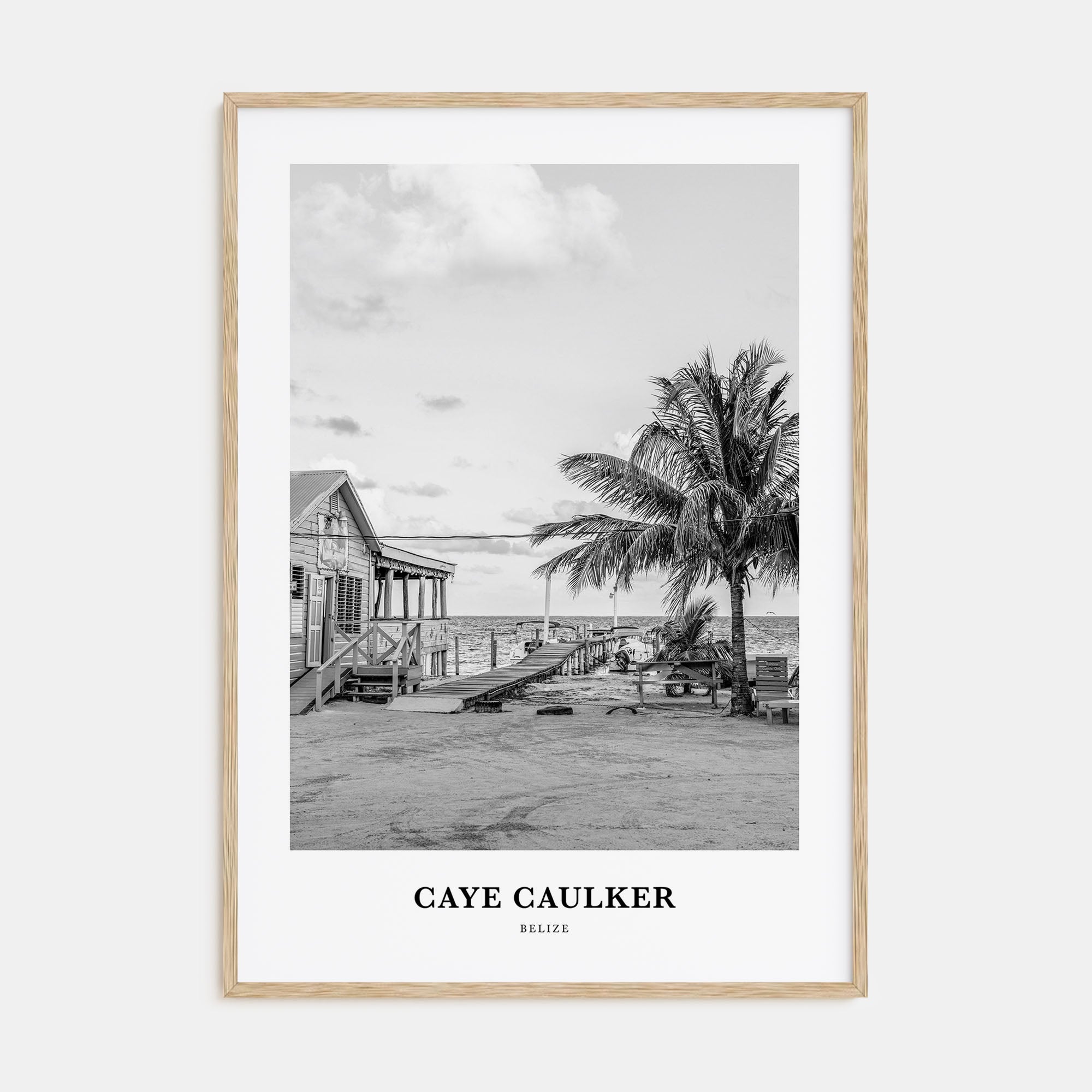 Caye Caulker Portrait B&W Poster