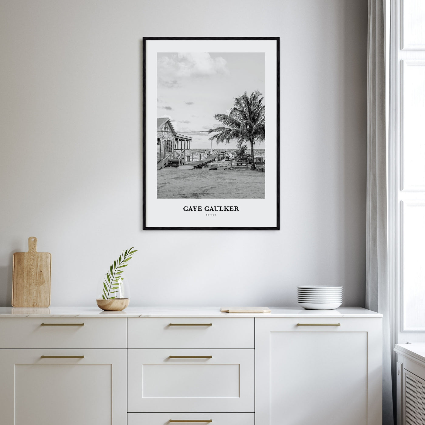 Caye Caulker Portrait B&W Poster