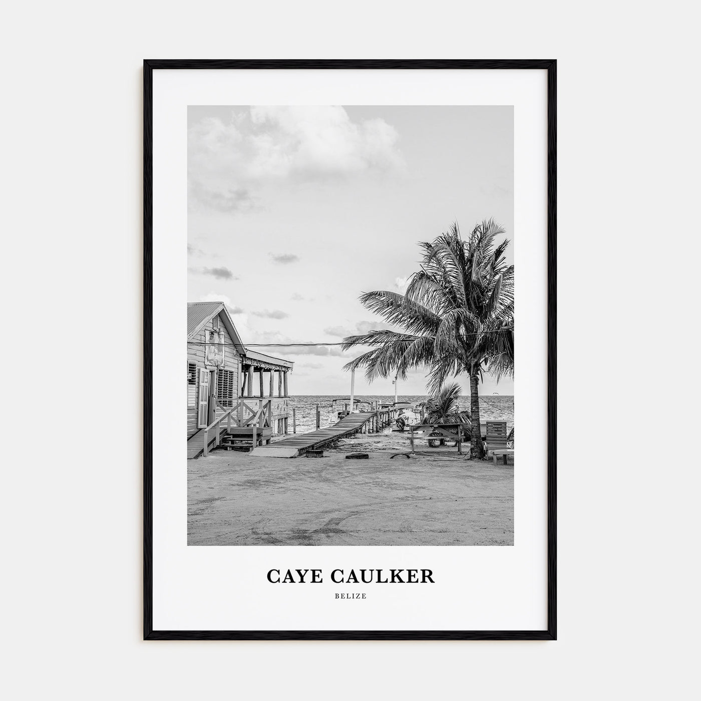 Caye Caulker Portrait B&W Poster