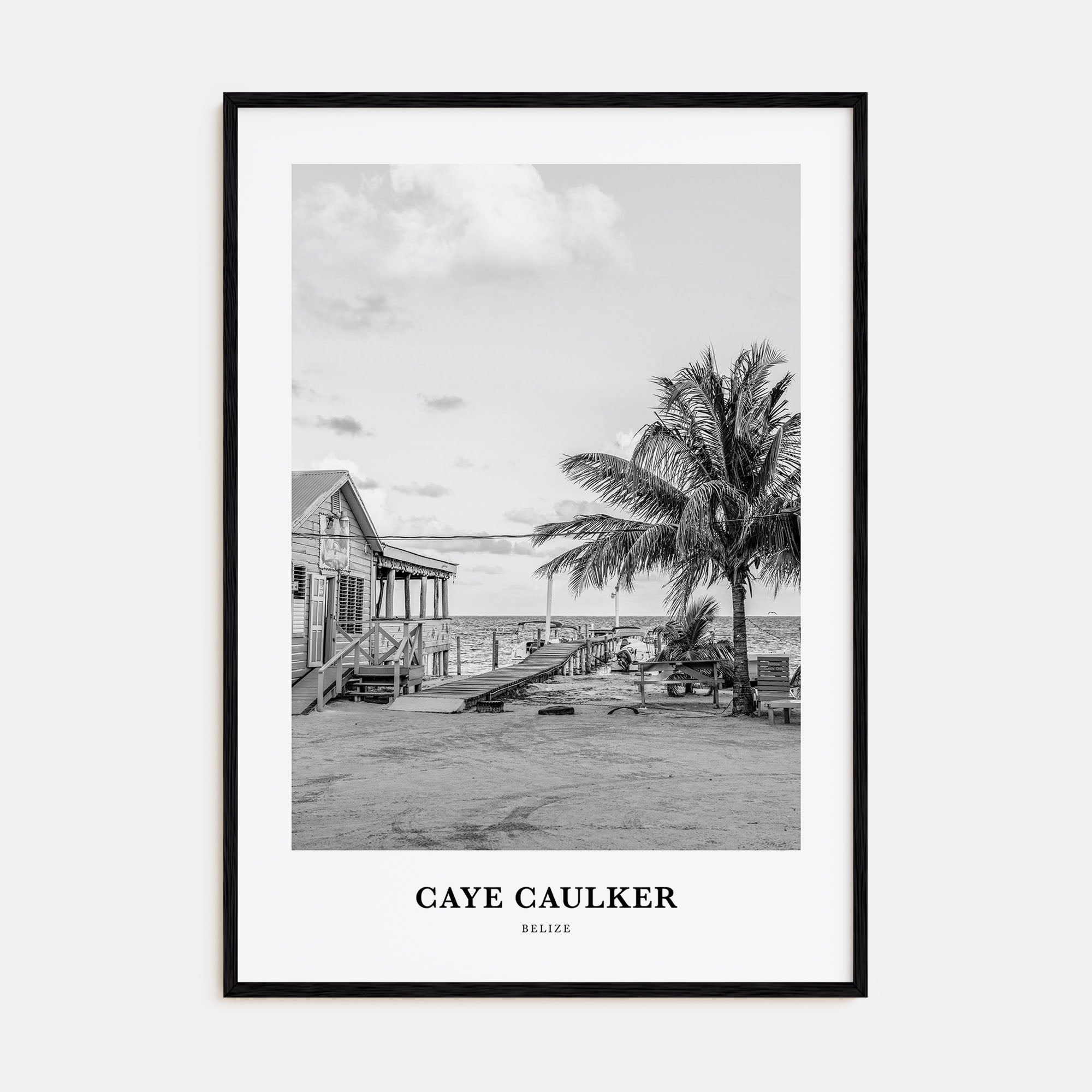 Caye Caulker Portrait B&W Poster