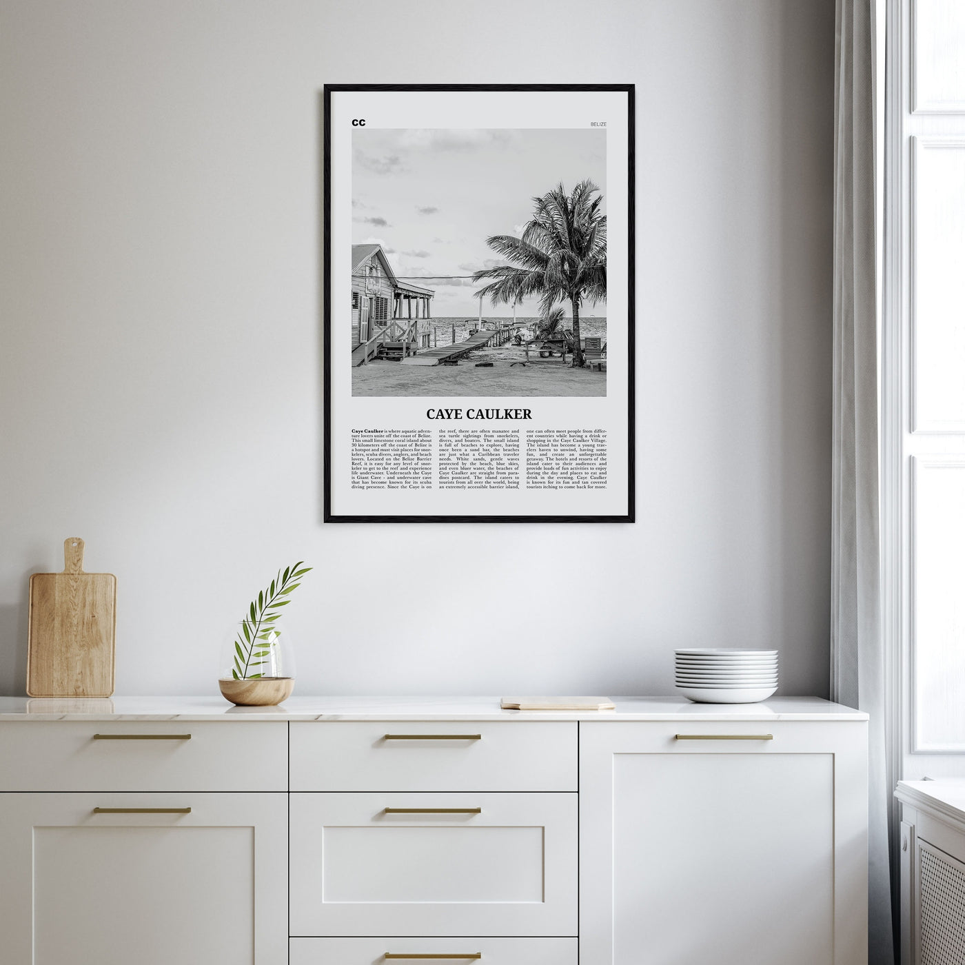 Caye Caulker Travel B&W Poster