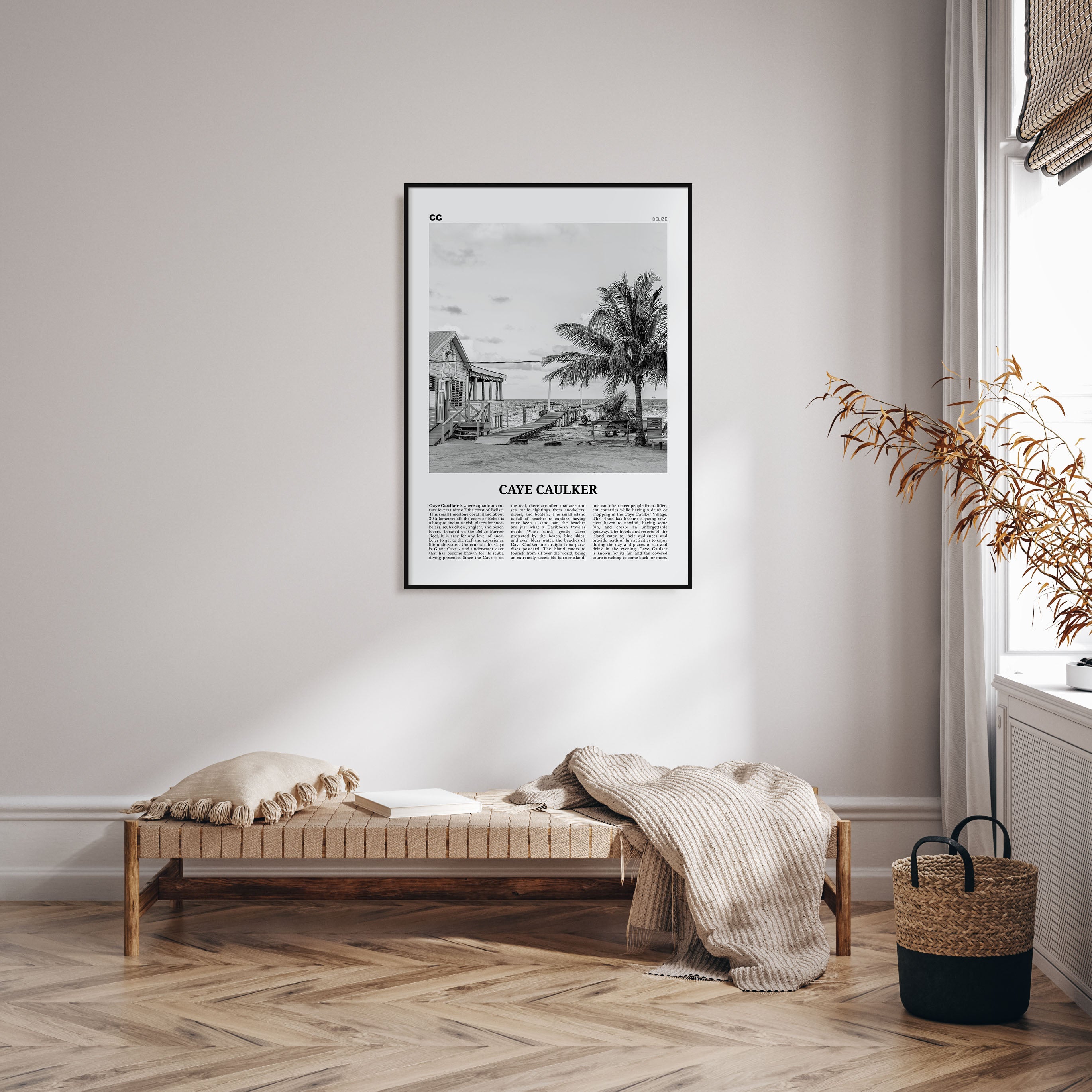 Caye Caulker Travel B&W Poster