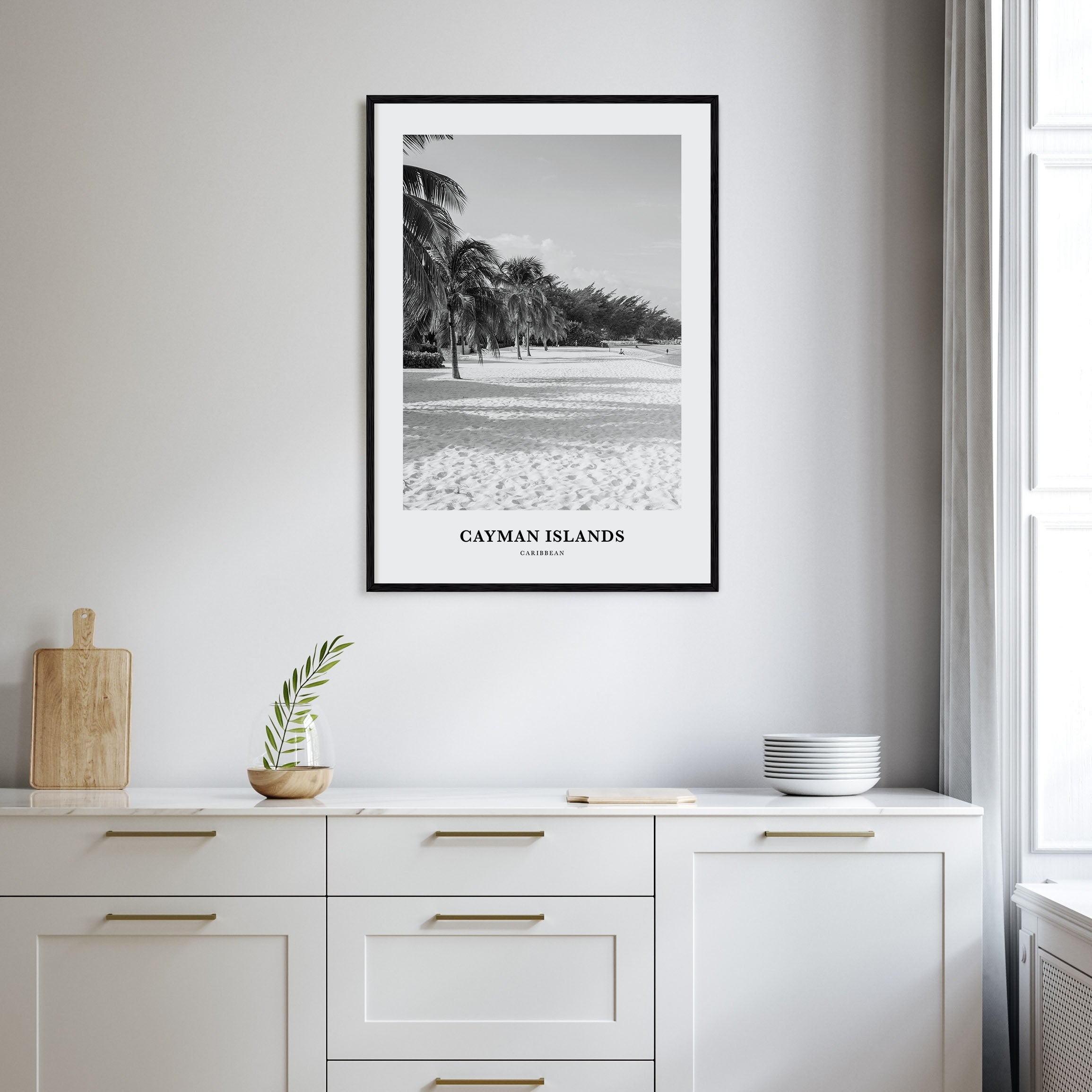 Cayman Islands Portrait B&W Poster