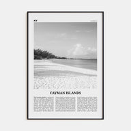 Cayman Islands Travel B&W Poster