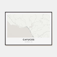 Cayucos Map Landscape Poster