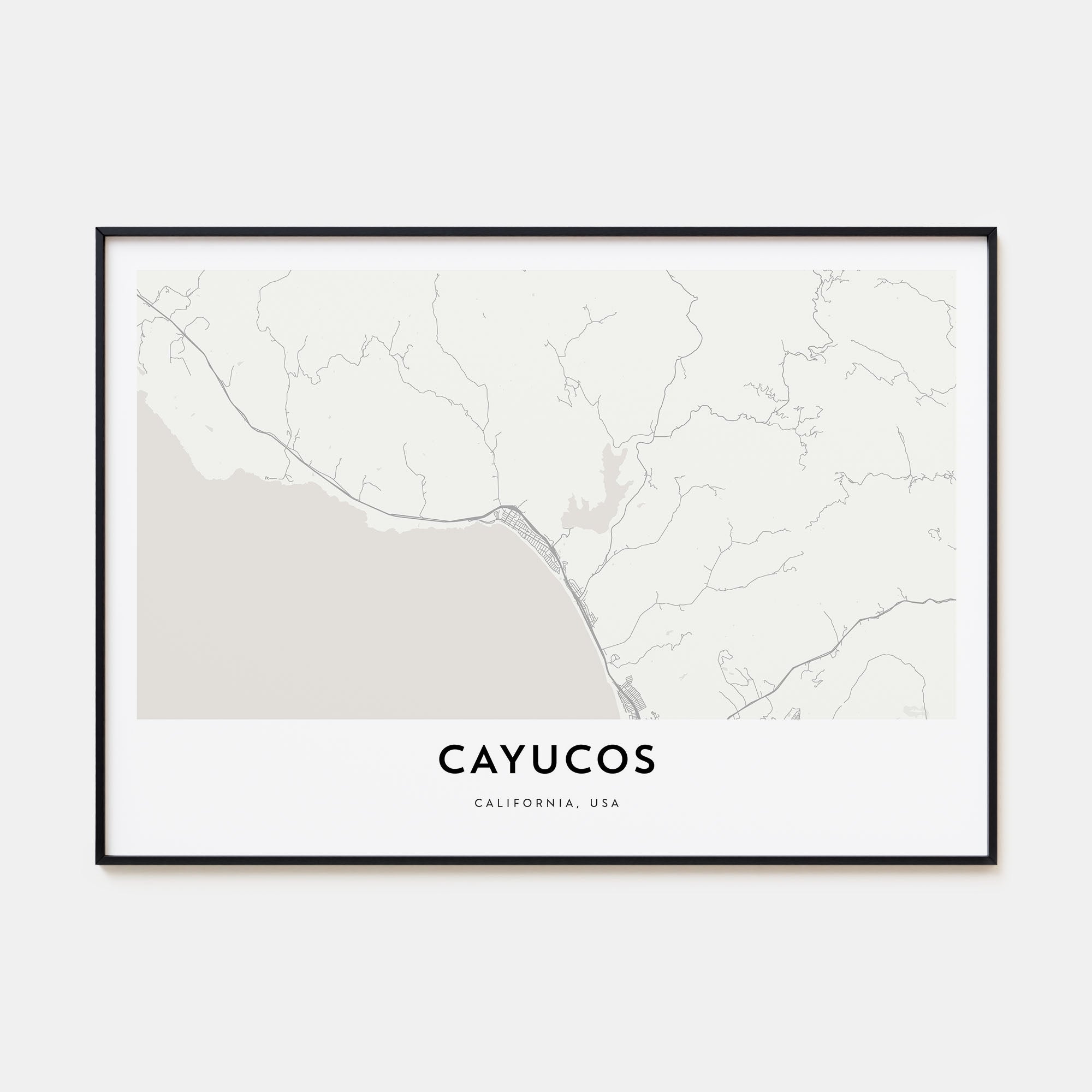 Cayucos Map Landscape Poster