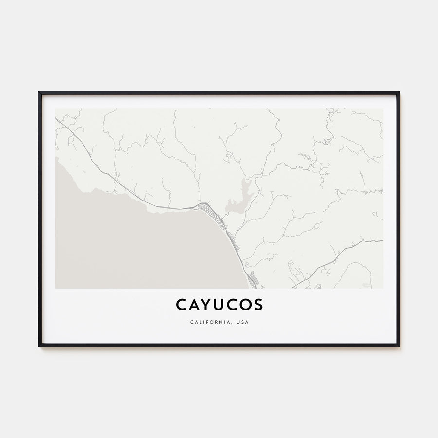 Cayucos Map Landscape Poster