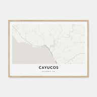 Cayucos Map Landscape Poster