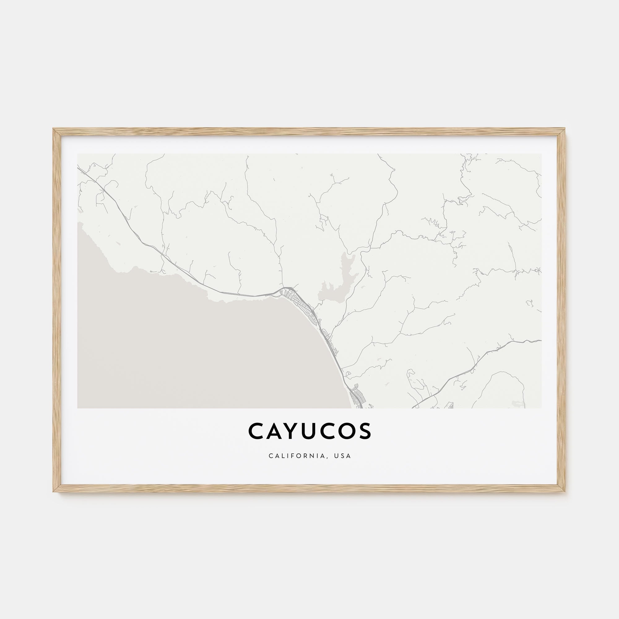 Cayucos Map Landscape Poster