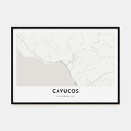Cayucos Map Landscape Poster