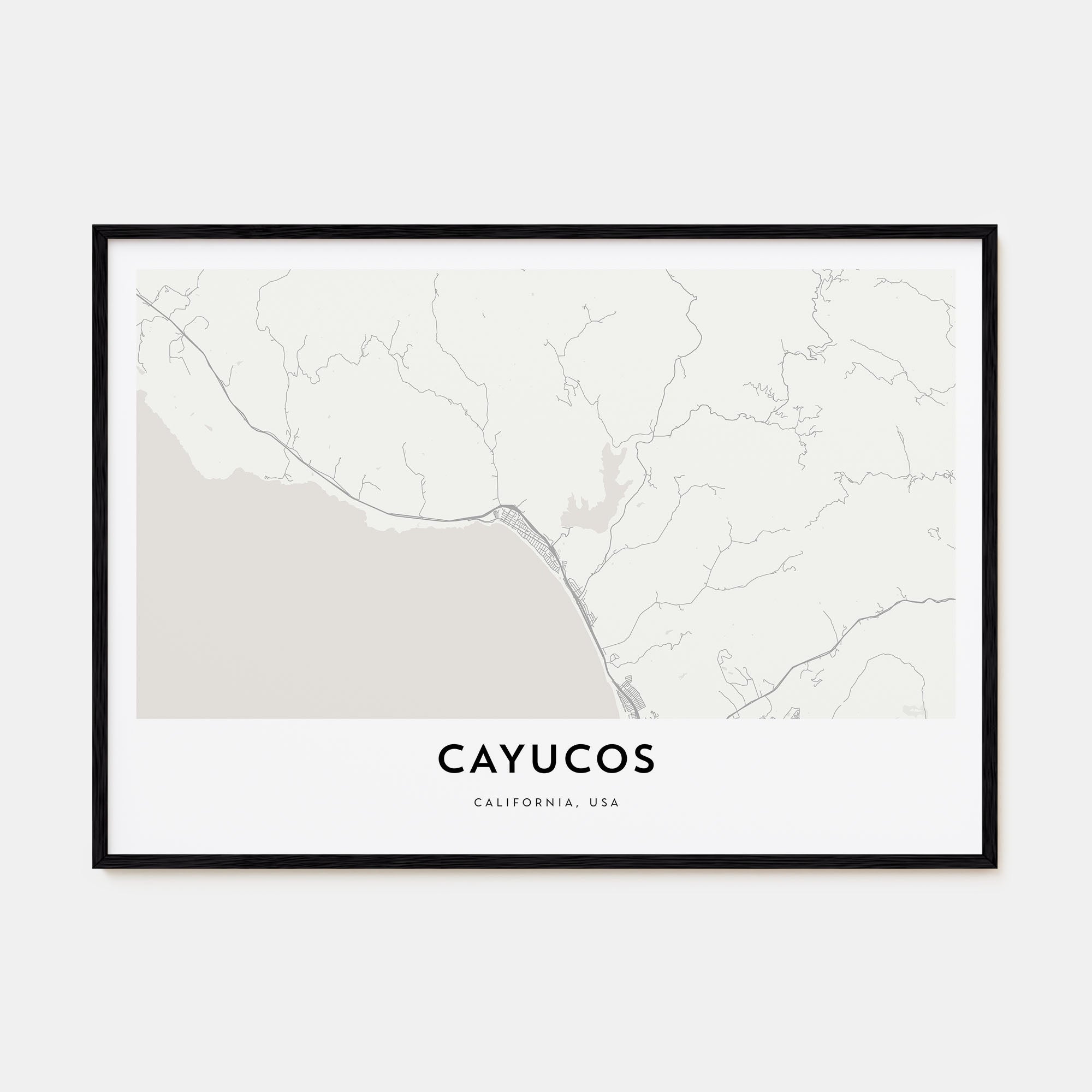 Cayucos Map Landscape Poster