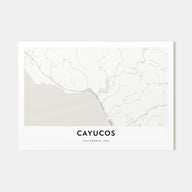 Cayucos Map Landscape Poster