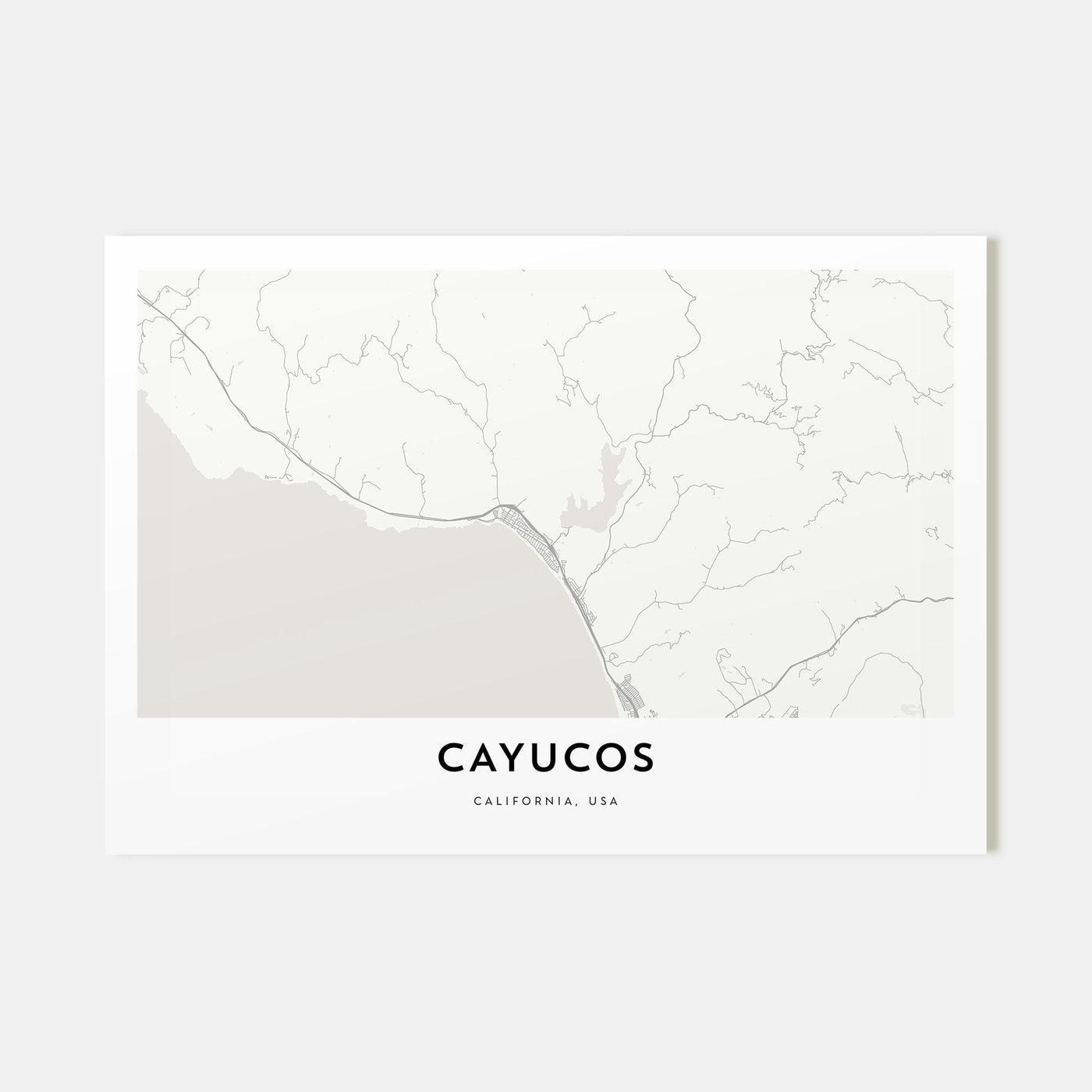 Cayucos Map Landscape Poster