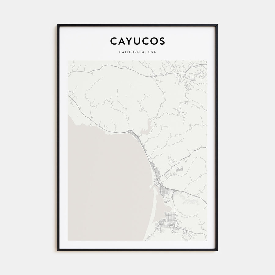 Cayucos Map Portrait Poster