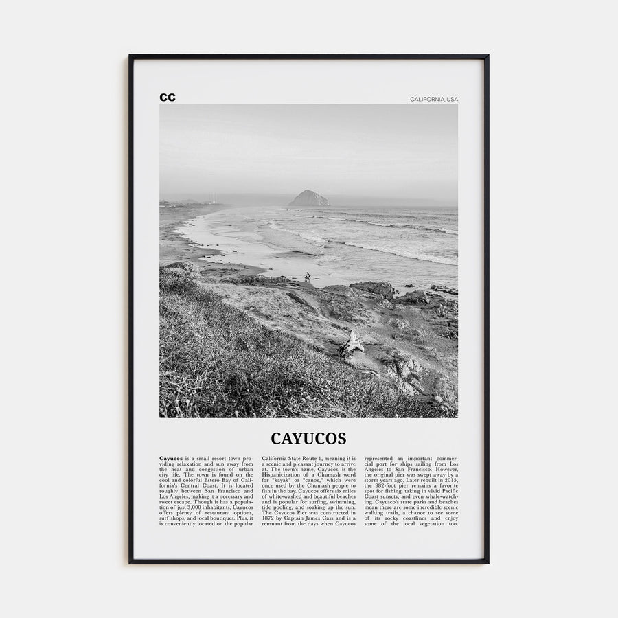 Cayucos Travel B&W Poster