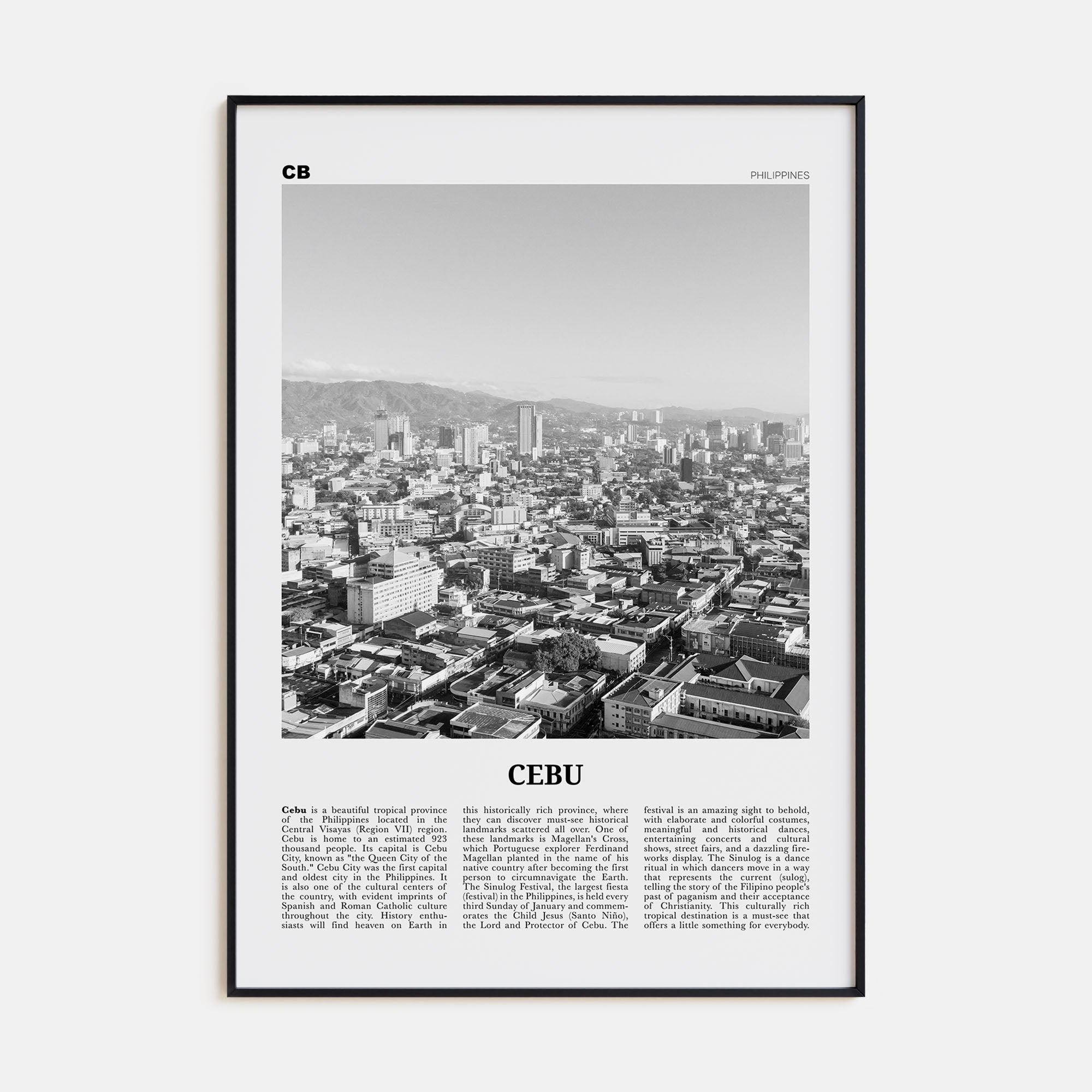Cebu Travel B&W No 1 Poster