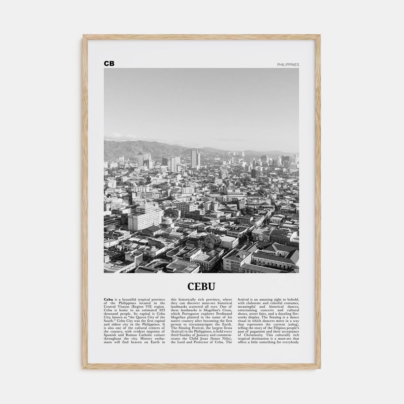 Cebu Travel B&W No 1 Poster