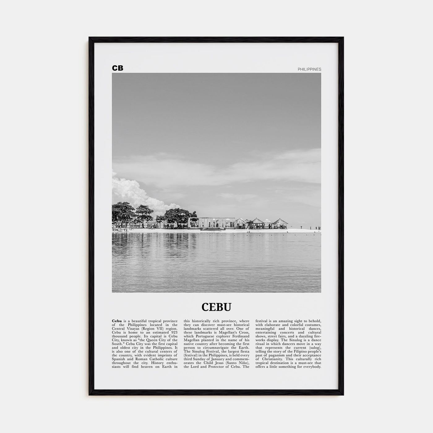 Cebu Travel B&W No 2 Poster