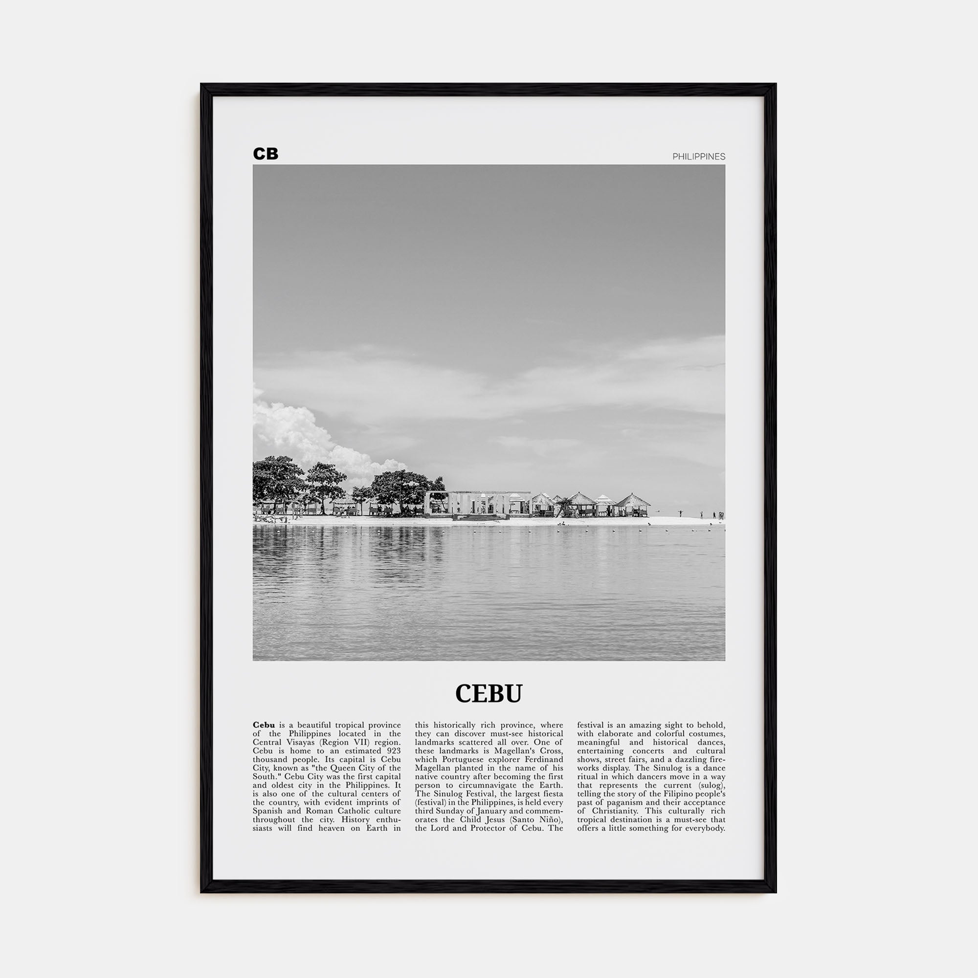 Cebu Travel B&W No 2 Poster