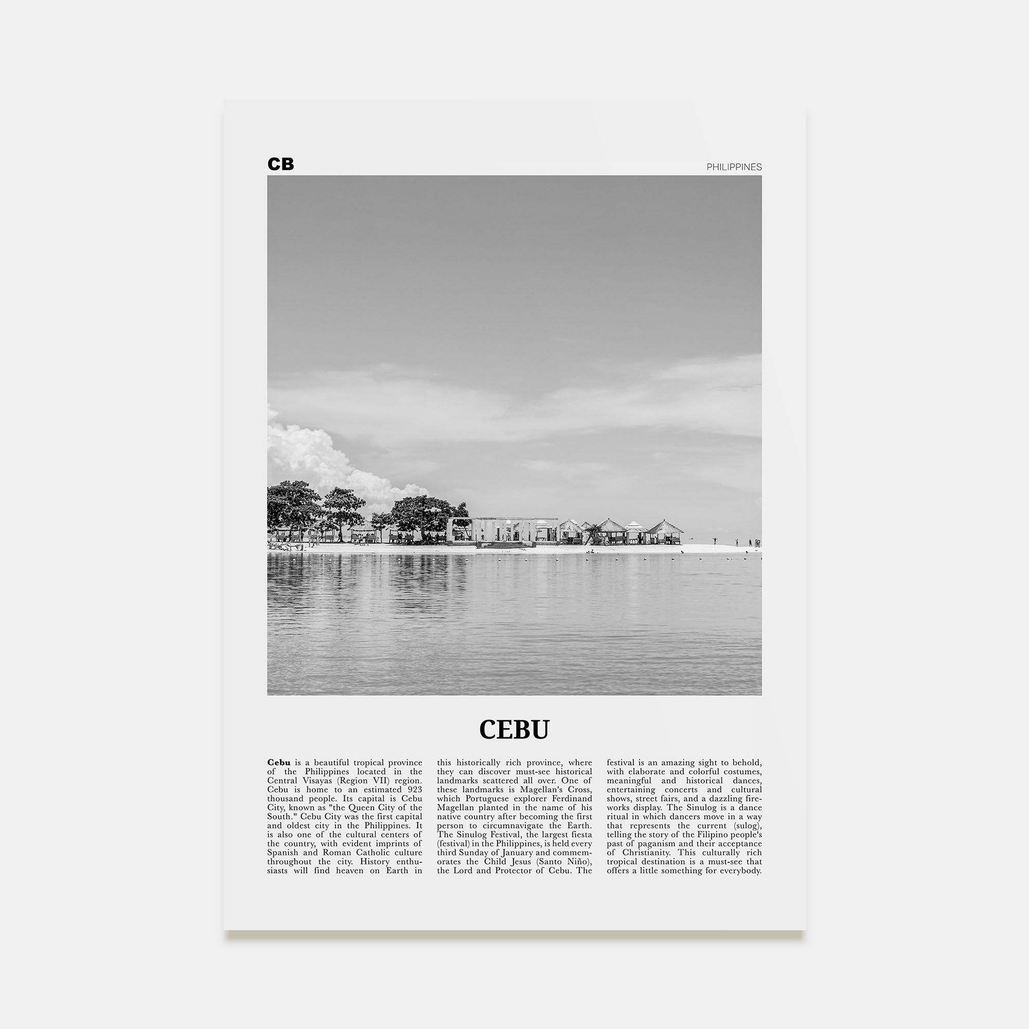Cebu Travel B&W No 2 Poster