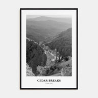 Cedar Breaks National Monument Portrait B&W Poster