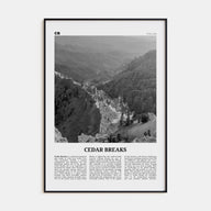 Cedar Breaks National Monument Travel B&W Poster