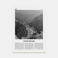 Cedar Breaks National Monument Travel B&W Poster