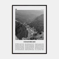 Cedar Breaks National Monument Travel B&W Poster