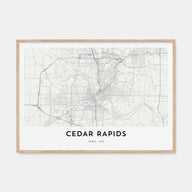 Cedar Rapids Map Landscape Poster
