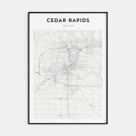 Cedar Rapids Map Portrait Poster