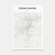 Cedar Rapids Map Portrait Poster