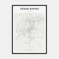 Cedar Rapids Map Portrait Poster