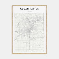 Cedar Rapids Map Portrait Poster
