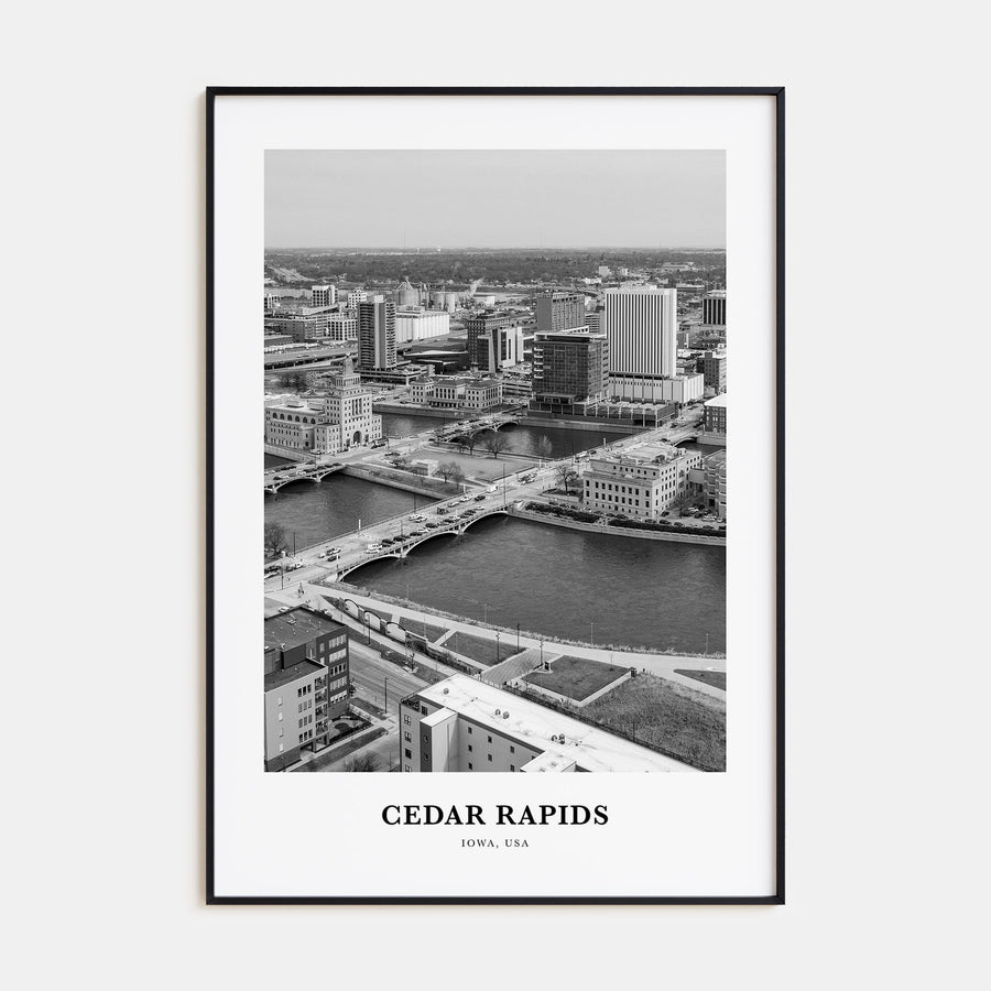 Cedar Rapids Portrait B&W Poster