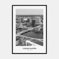 Cedar Rapids Portrait B&W Poster