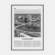 Cedar Rapids Travel B&W Poster