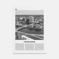 Cedar Rapids Travel B&W Poster
