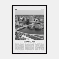 Cedar Rapids Travel B&W Poster