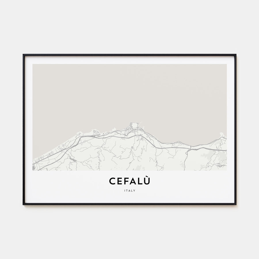 Cefalù Map Landscape Poster