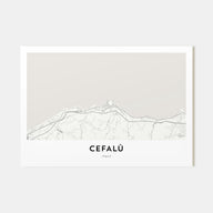 Cefalù Map Landscape Poster