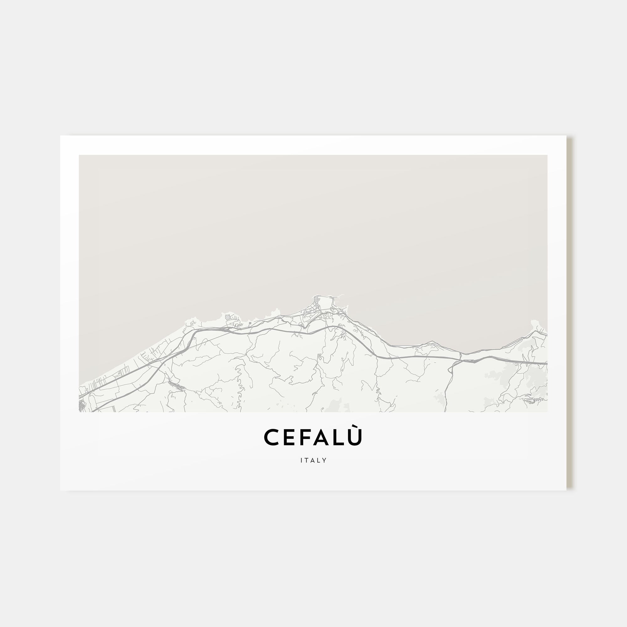 Cefalù Map Landscape Poster